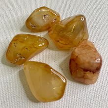 5 Carnelian Agate Tumbled Stones Polished Tumbles Crystal Healing Chakras 43g