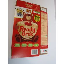 Weetabix Ready Brek 2017 Cereal Box empty DESPICABLE ME 3 Prize Draw