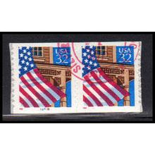 Used 2915Cv 32c U.S. Flag Over Porch Very Fine CNP Left 66666 11x12 PA1782