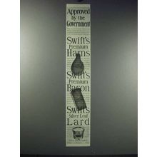 1900 Swift's Ham, Bacon & Lard Ad - Approved Government