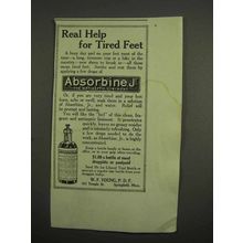 1917 Absorbine, Jr Liniment Ad - Help for Tired Feet
