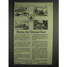 1917 AT&T Telephone Ad - Meeting the Universal Need