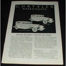 1931 Chrysler 6 Sedan, Eight DeLuxe Sedan Ad!