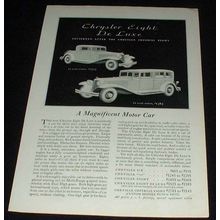 1931 Chrysler 8 DeLuxe Coupe & Sedan Car Ad!