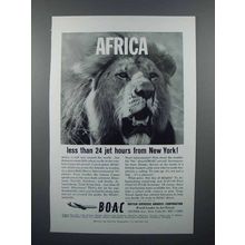 1960 BOAC Airways Ad - Africa Less Than 24 Hours