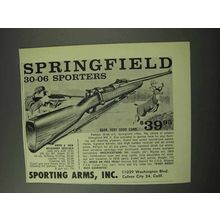 1959 Sporting Arms Ad - Springield 30-06 Sporter Rifle