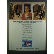 1988 Puerto Rico Tourism Ad - Marta Casals Istomin