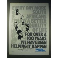 1989 Warner Lambert Ad - Every day more South Africans enjoy a better quality