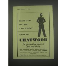 1949 Chatwood Safes Ad - Every time you see a policeman