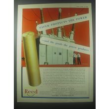 1954 Reed Paper Group Ad - Paper protects the power - and the goods the power