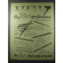 1954 Biro Pens Advertisement - Magnum, Retractable de Luxe, Corona, Retractable