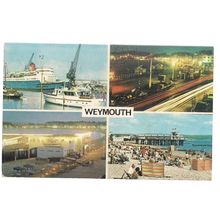 WEYMOUTH, DORSET. multiview used vintage postcard Colourmaster 1975 postmark =