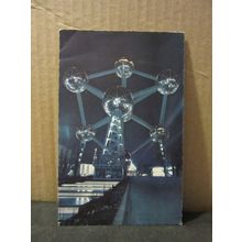 ATOMIUM AT NIGHT, BRUSSELS unused vintage postcard =
