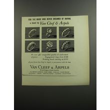 1952 Van Cleef & Arpels Engagement and Wedding Rings Ad - For the bride