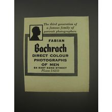 1956 Bachrach Photography Ad - Fabian Bachrach direct colour photographs of men