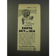 1956 Oxford University Press Book Ad - Earth Sky and Sea by Auguste Piccard