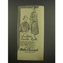 1955 Hattie Carnegie Robe and Bed Jacket Advertisement