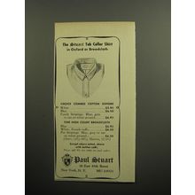 1957 Paul Stuart Shirts Ad - The Stuart Tab Collar Shirt in Oxford or Broadcloth