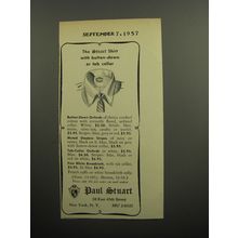 1957 Paul Stuart Shirts Ad - The Stuart Shirt with button-down or tab collar