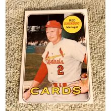 1969 Topps # 462 Red Schoendienst Cardinals Mrg. EX Or Better Shape No Creases
