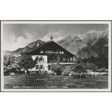 Waldgasthof zur Eiche mit Nordkette, Natters, c.1920s - Stockhammer Foto-AK