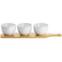 Gibson Elite Gracious Dining 4 Piece Fine Ceramic Tidbit Bowl Set with Base i...