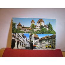 multiview, BURGDORF, SWITZERLAND used postcard 1985 stamp =