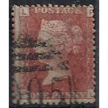 1858 SG43 1d Red Plate 207 Good Used Check Letters "PL".
