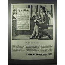 1944 American Export Lines Ad - Mary's Trip to India