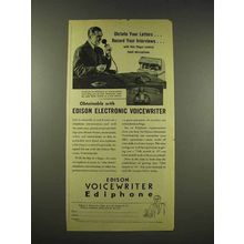 1944 Edison Voicewriter Ediphone Ad - Dictate Letters