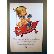 1961 Bell Telephone Ad - Go First by Long Distance!