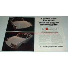 1969 Porsche 914 Car Ad - Its Engine in the Middle!!