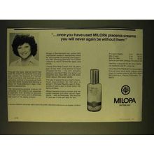 1979 Milopa Placenta Creams Ad - Never Be Without