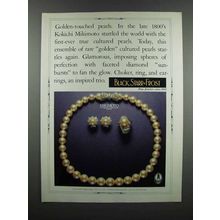 1983 Black Starr & Frost Mikimoto Golden Pearls Ad