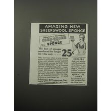 1933 Schroeder & Tremayne Sponge Ad - Amazing new sheepswool sponge