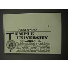 1933 Temple University Ad - Temple University Philadelphia