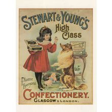 Stewart & Youngs Dog Training Poster Confectionary Scottish Glasgow Postcard