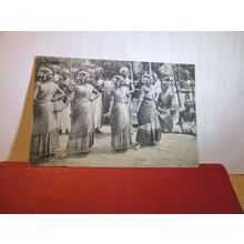 WOMEN DANCING, GRANDE EXPOSITION, INDIA. used antique postcard 1908 UK pm =