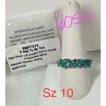 NIB Bomb Party Sz10 BP Ring RBP7575 It Had To Be YOU LC Teal Ice Crystal/ Spinel