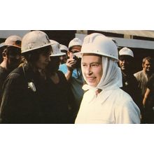 Queen Elizabeth II At Coalface Mining Colliery Royal Rare Postcard