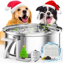 Oneisall Dog Water Fountain for Large Dogs,7L/230Oz/1.8G Stainless Steel Dog Fou