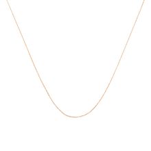 Solid 10K Rose Gold 0.5mm Rope Chain Necklace. Unisex Chain - Size 16" Inches