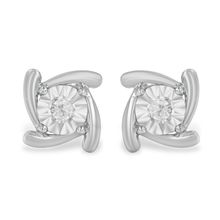 925 Sterling Silver 1/10 Cttw Round Brilliant-Cut Near Colorless Diamond Mir...