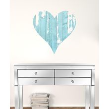 24" Rustic Farmhouse Turquoise Large Wooden Heart