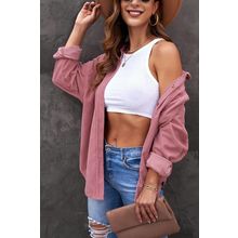 Pink Corduroy Button Pocket Shirt