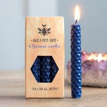 Candles - Set of 6 Blue Beeswax Spell Candles