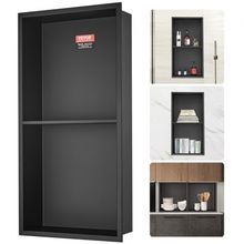 13"x25" No Tile Shower Niche 304 Stainless Steel, Wall-Inserted Niche Recess...