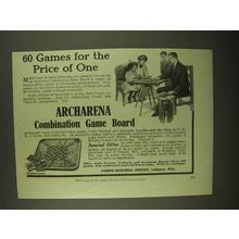 1909 Carrom-Archarena Combination Game Board Ad