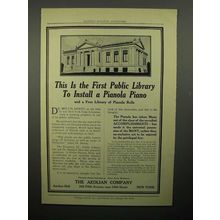 1908 Aeolian Pianola Piano Ad - First Public Library