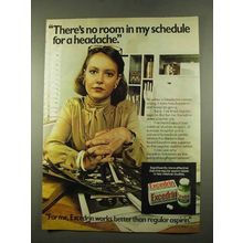 1975 Excedrin Pain Reliever Ad - No Room in My Schedule